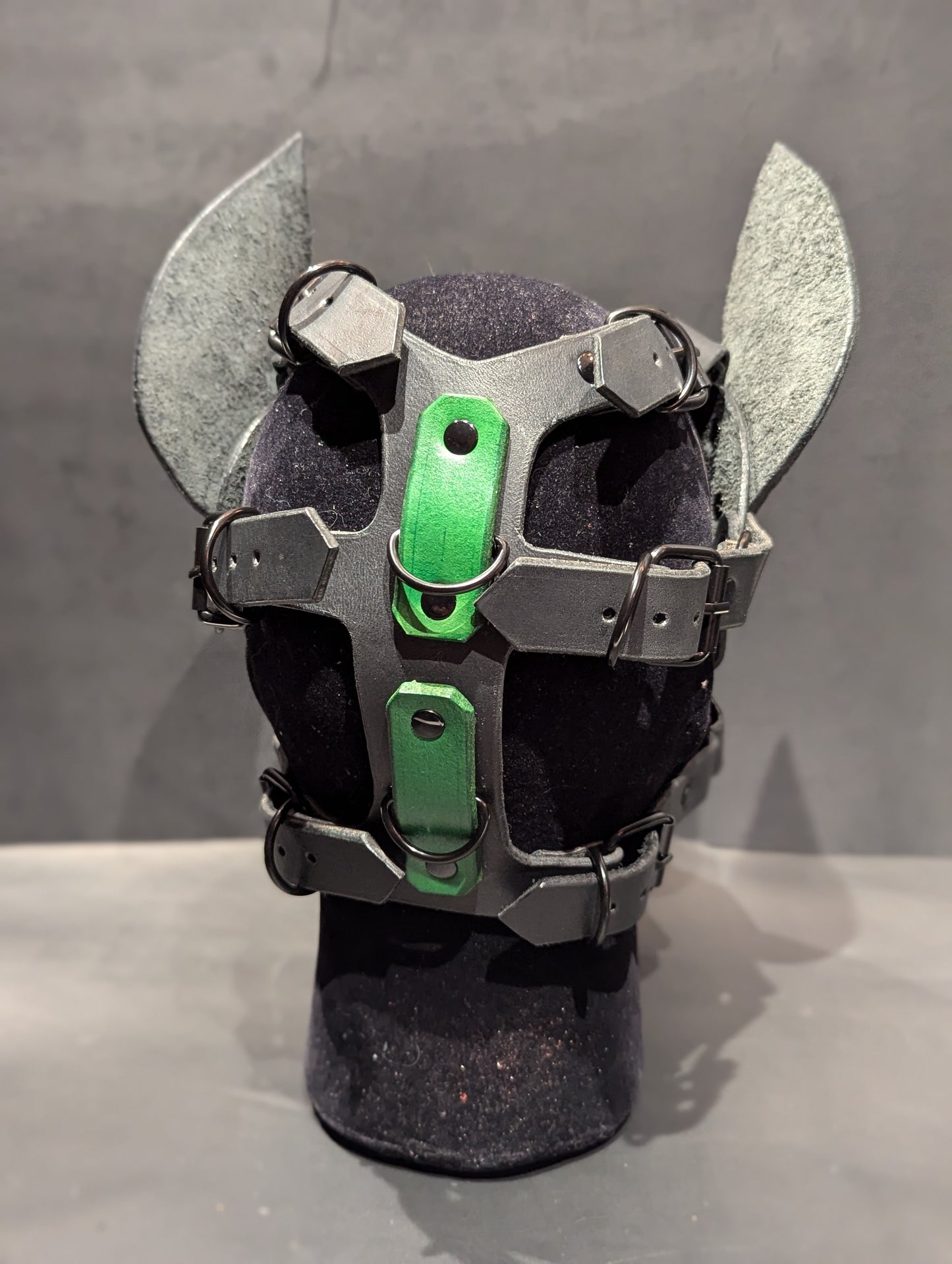 Black & Green Pup Hood