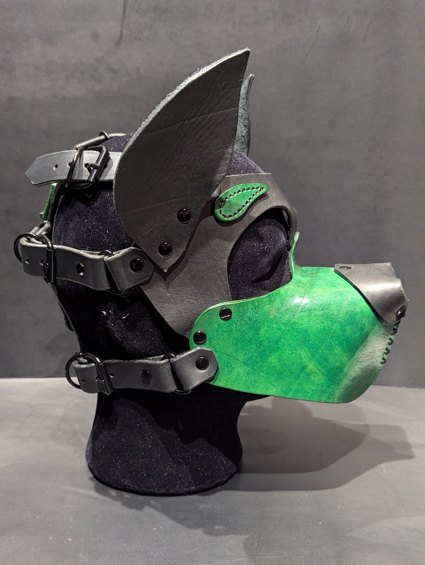 Black & Green Pup Hood