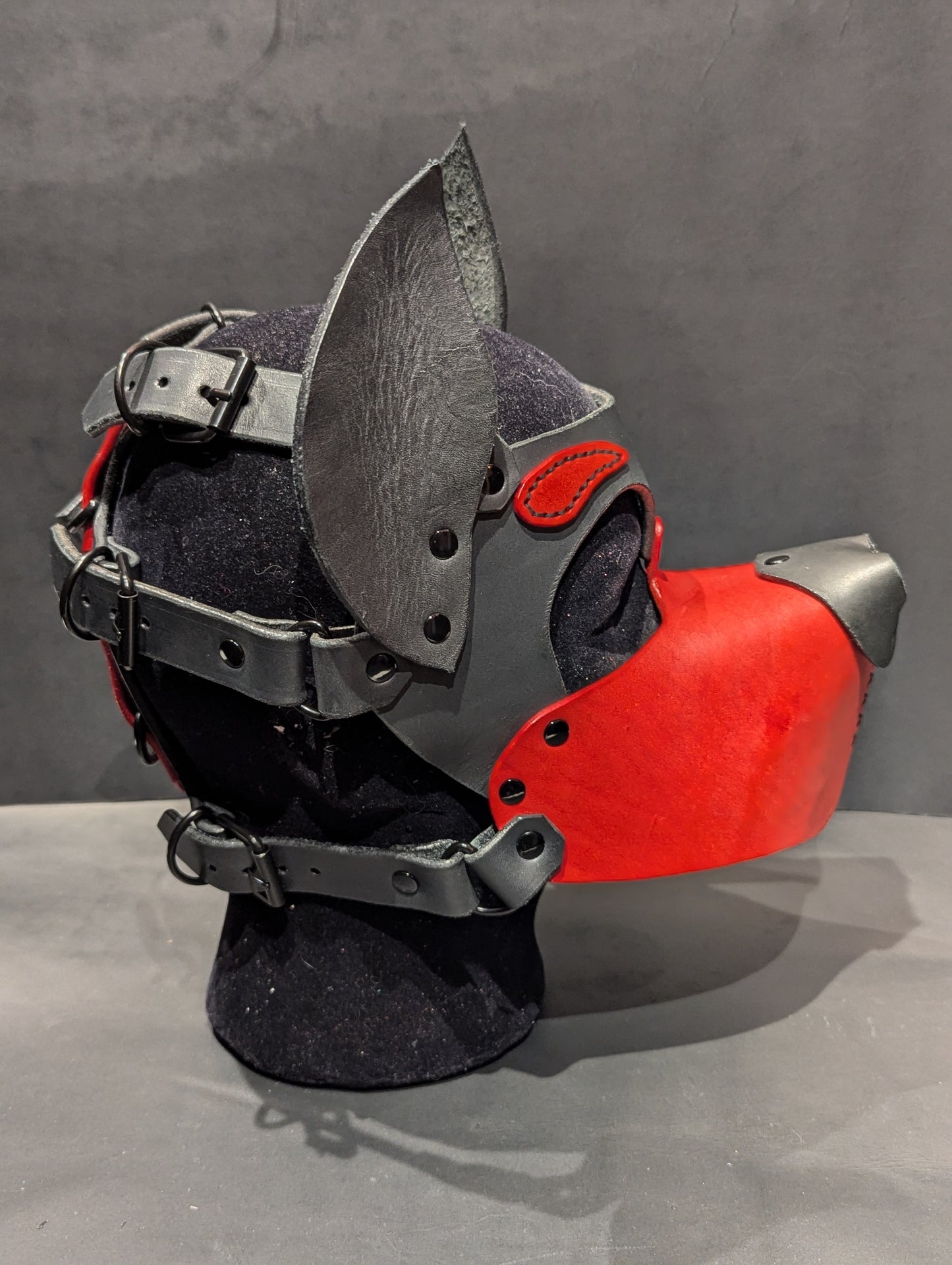 Black & Red Pup Hood