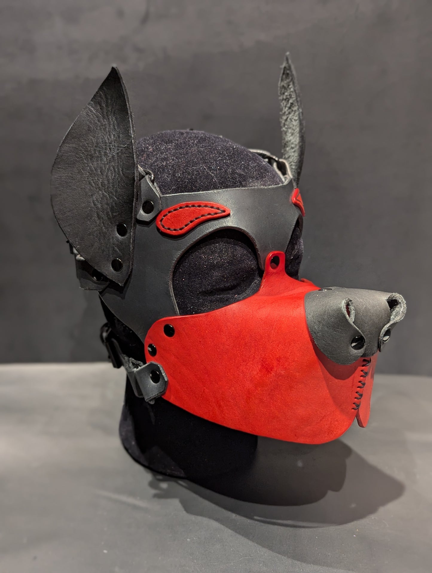 Black & Red Pup Hood