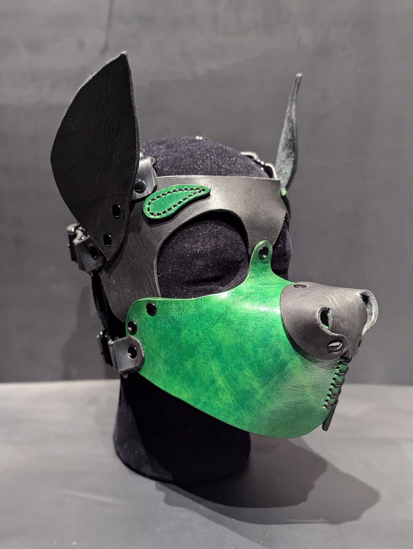 Black & Green Pup Hood