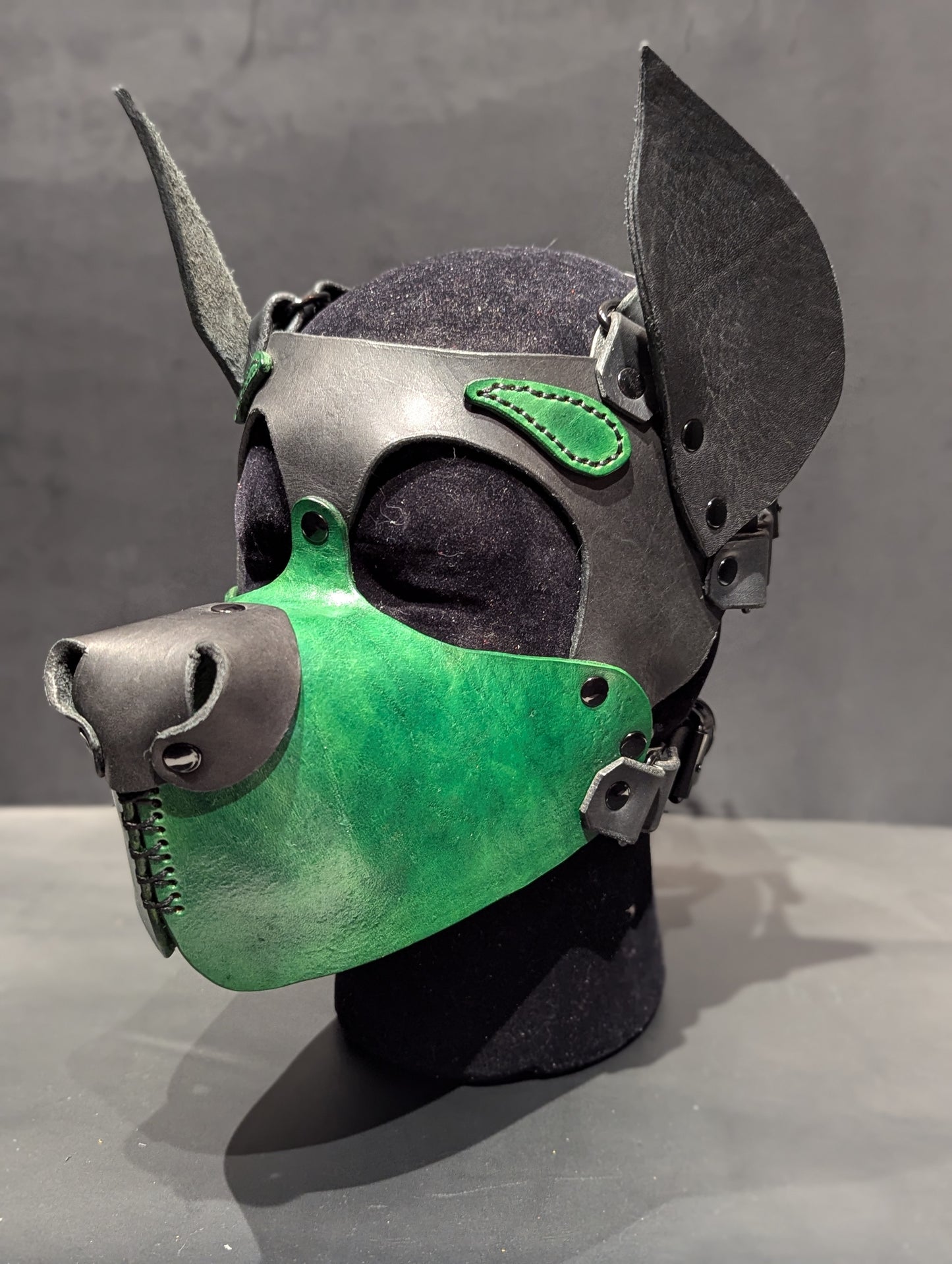 Black & Green Pup Hood