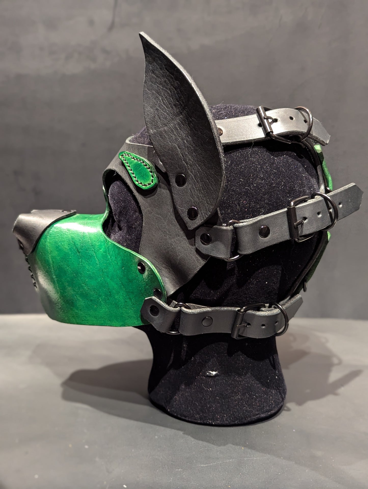 Black & Green Pup Hood