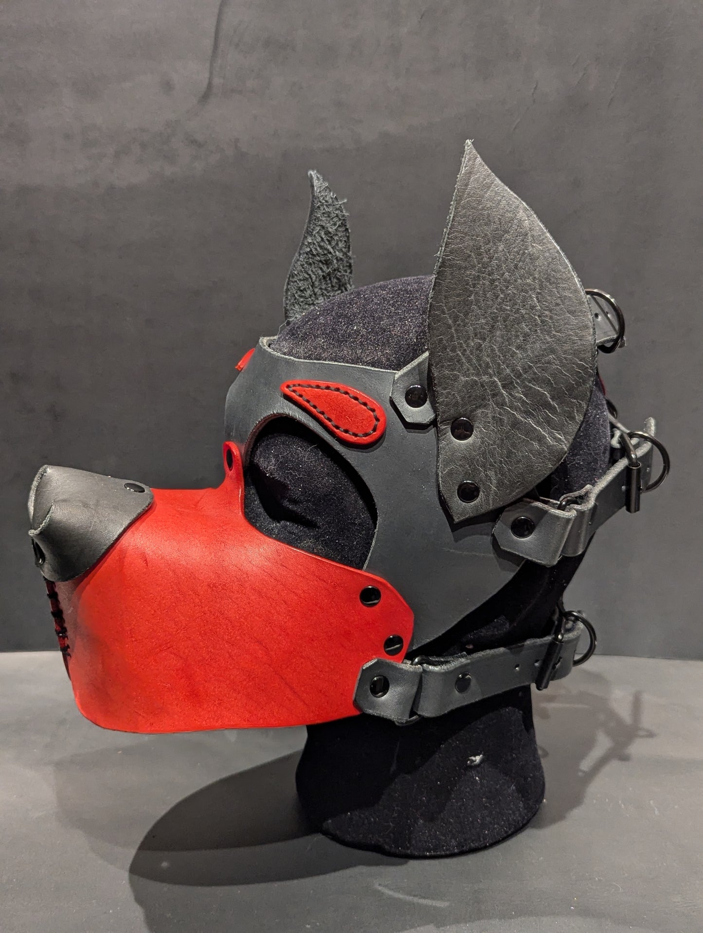 Black & Red Pup Hood