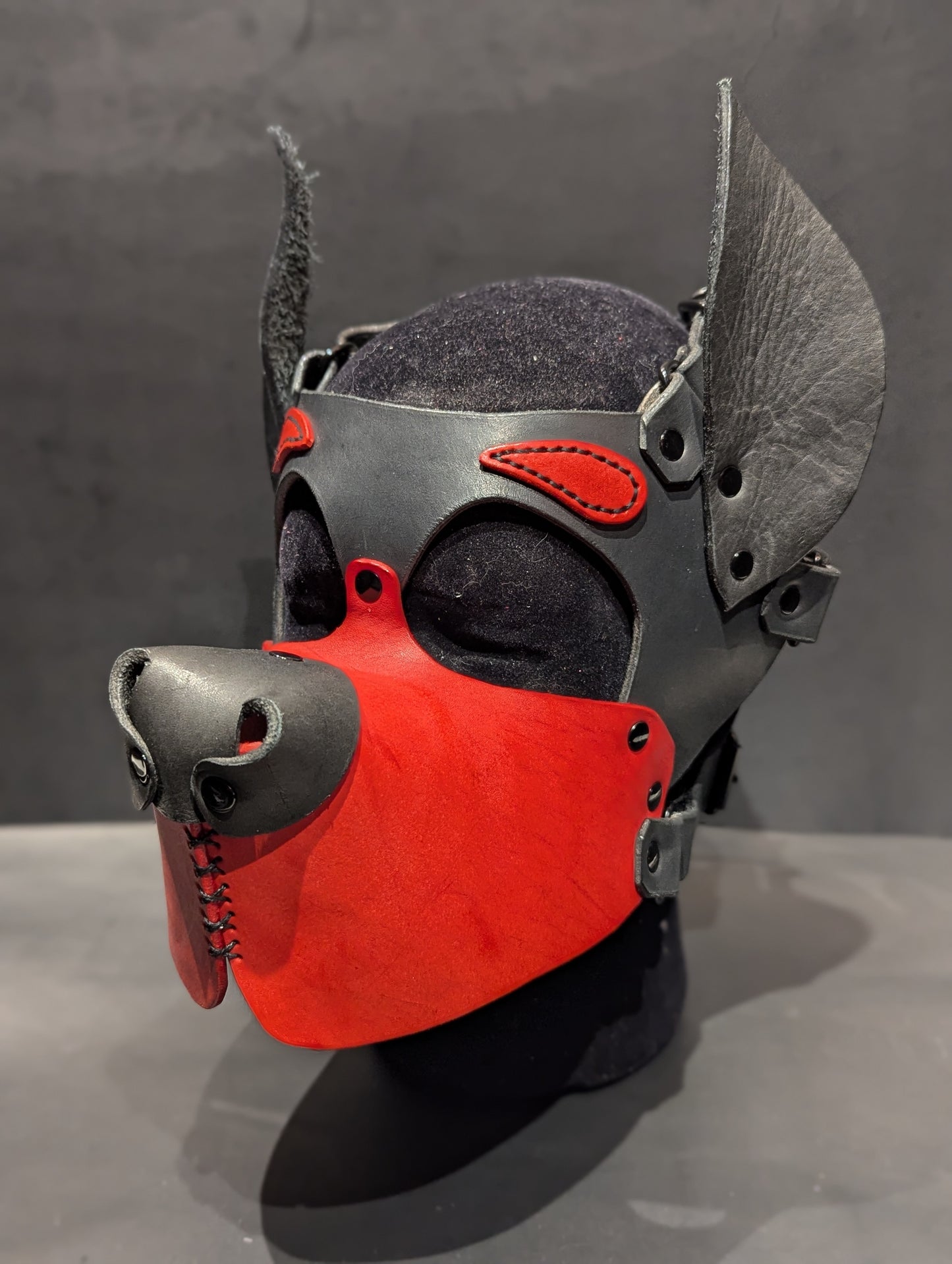 Black & Red Pup Hood