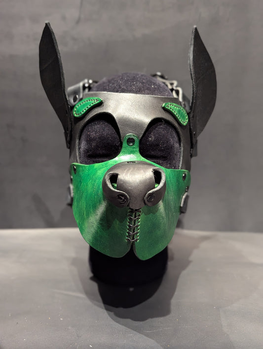 Black & Green Pup Hood