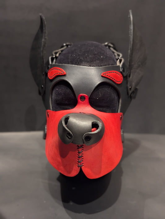 Black & Red Pup Hood