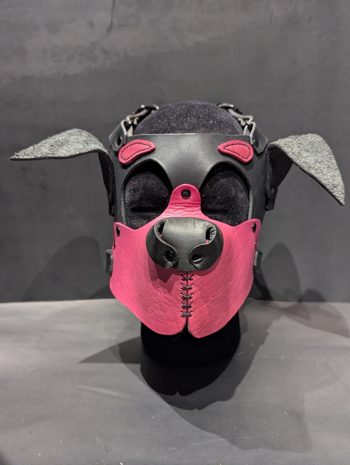 Black and Magenta Pup Hood